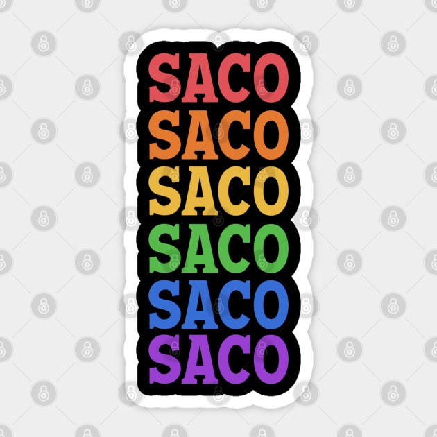 SACO RAINBOW TYPOGRAPHY Sticker by OlkiaArt